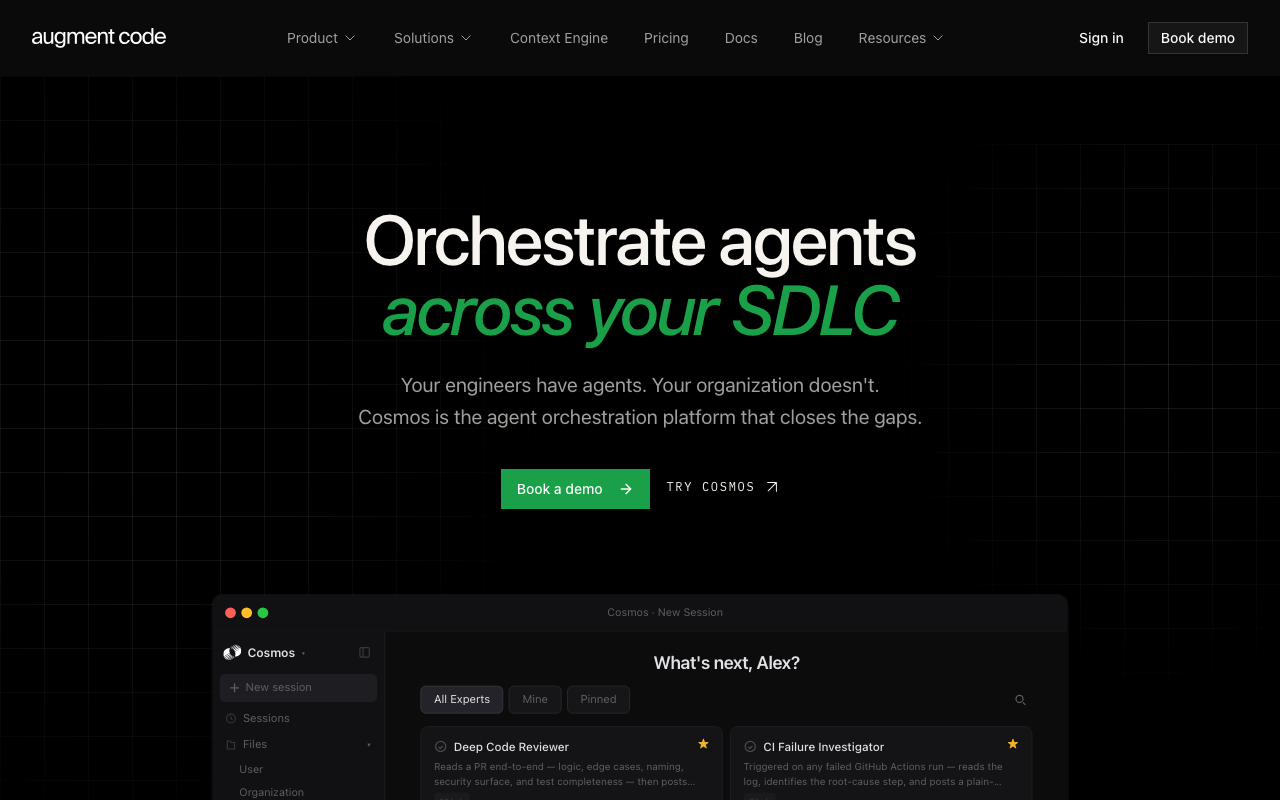 Augment Code homepage