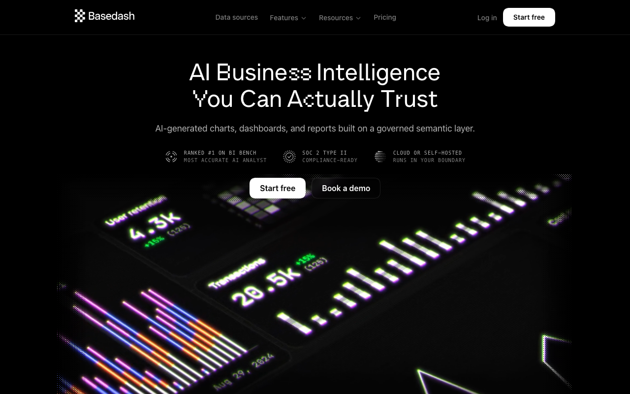 Basedash homepage