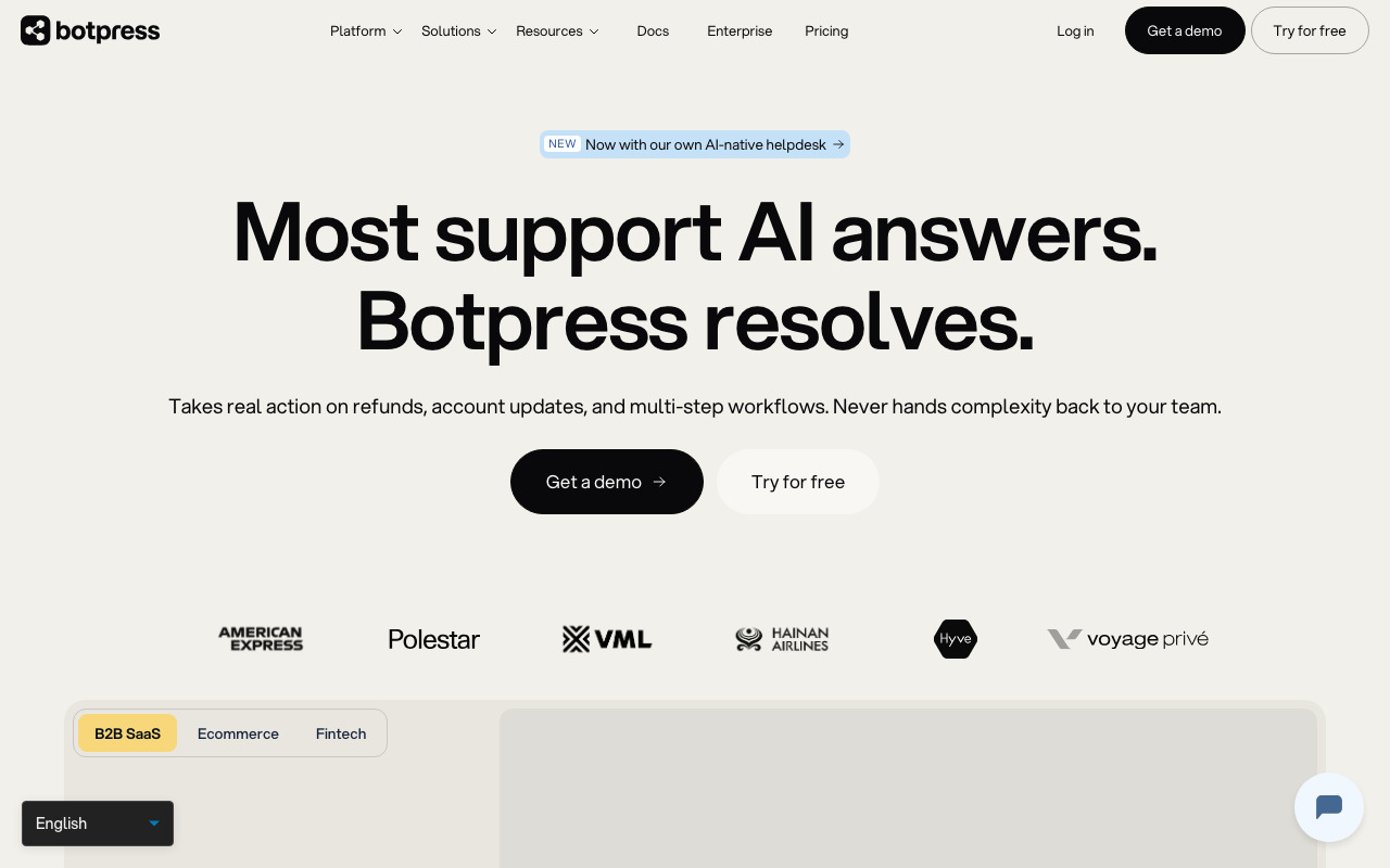 Botpress homepage
