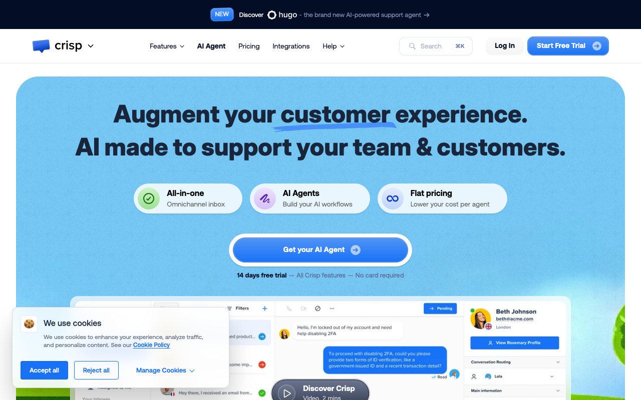 Crisp homepage