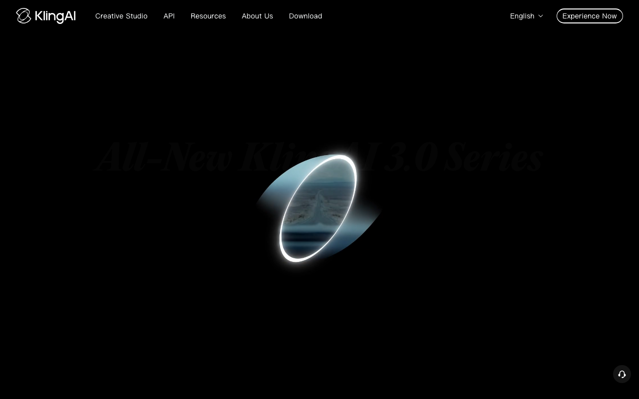 Kling AI homepage