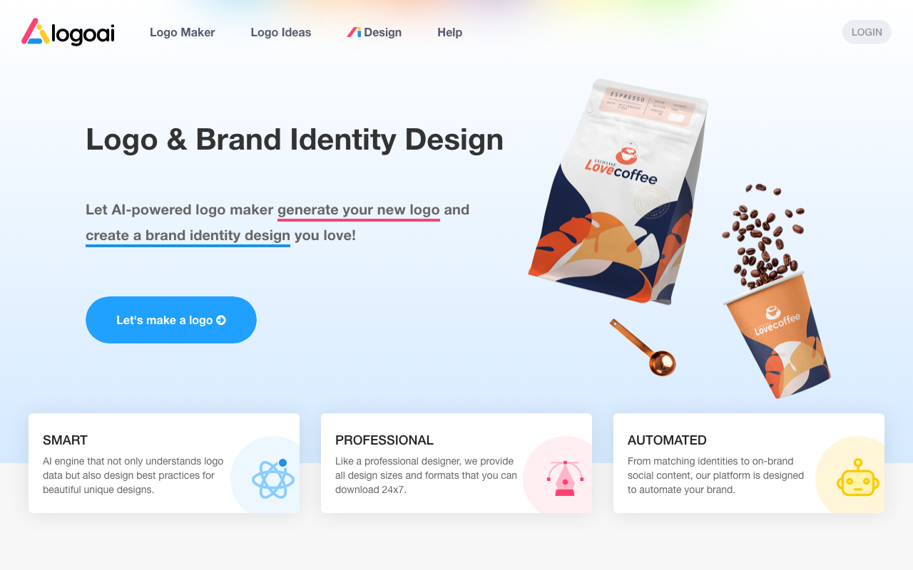 LogoAI homepage