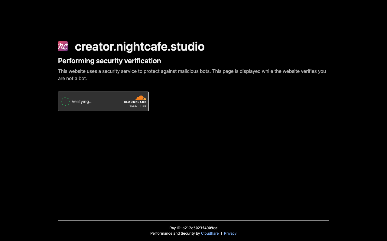 NightCafe homepage