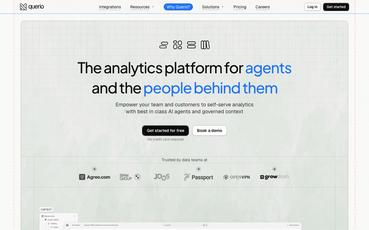 Querio homepage